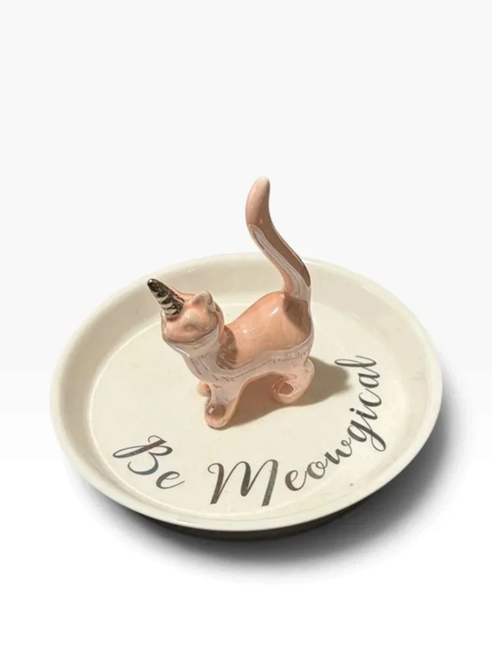 Villa Décor Be Meowgical Cat Unicorn Ceramic Trinket Ring